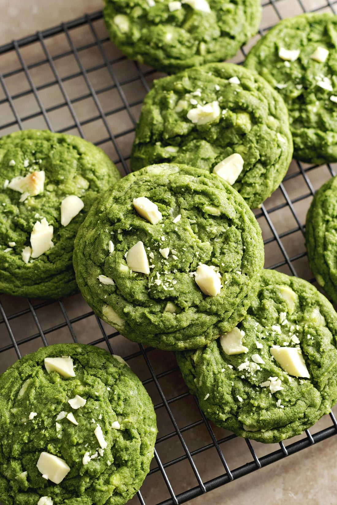 COOKIES VERTS AU MATCHA & PÉPITES DE CHOCOLAT BLANC
